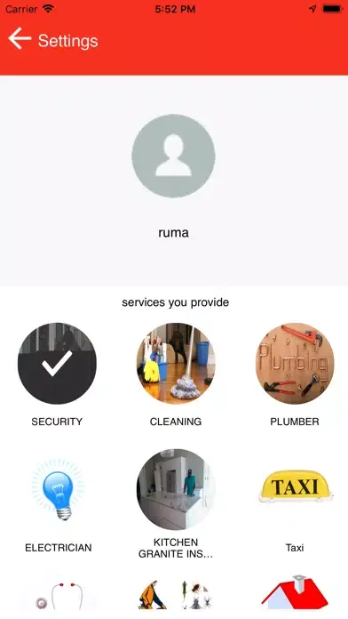 RUMA Provider Screenshots