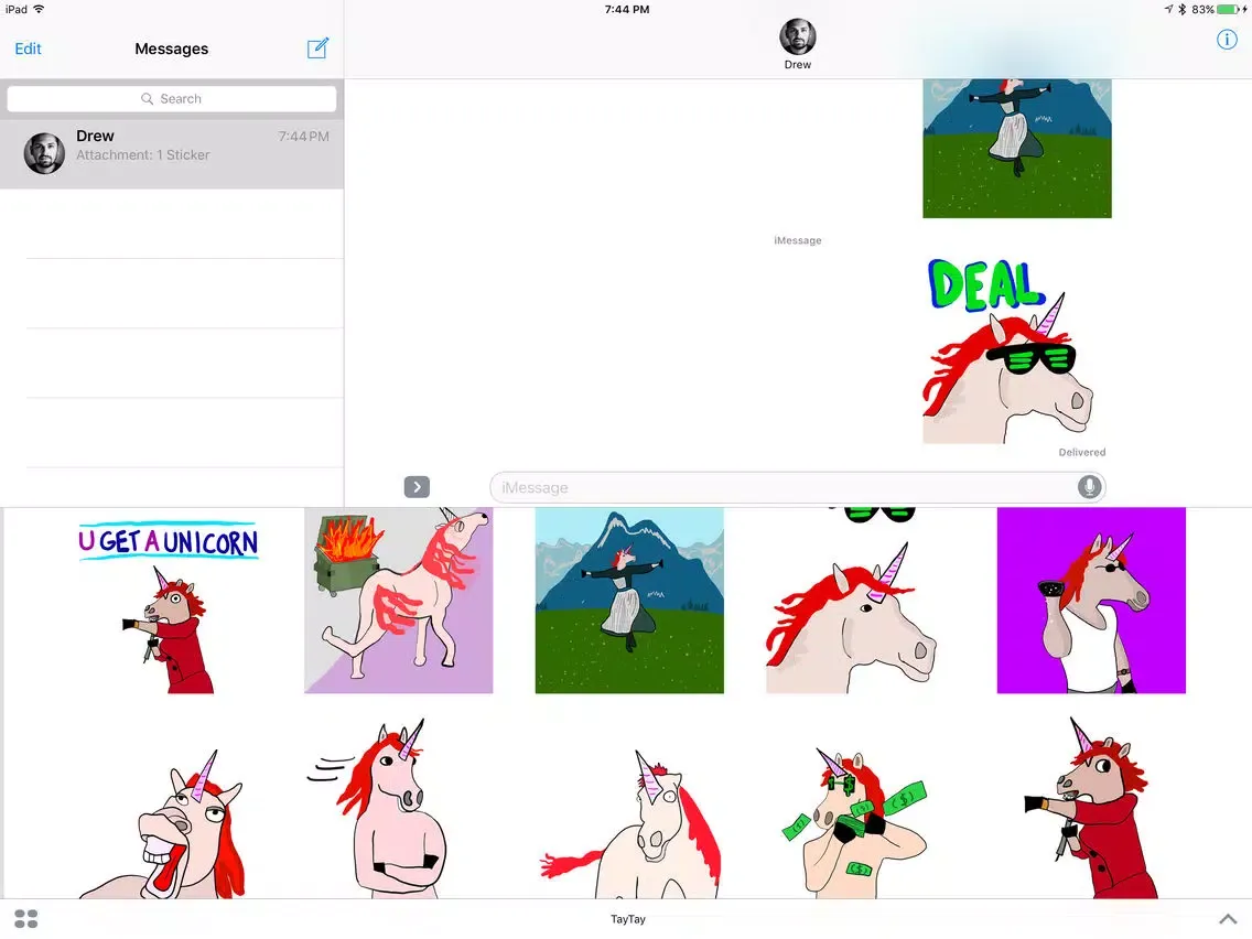 Capturas de tela do TayTay, the Magic Unicorn - Animated Stickers iPad 