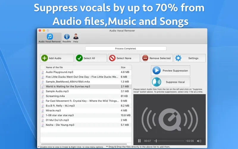 Tangkapan skrin Audio Vocal Remover