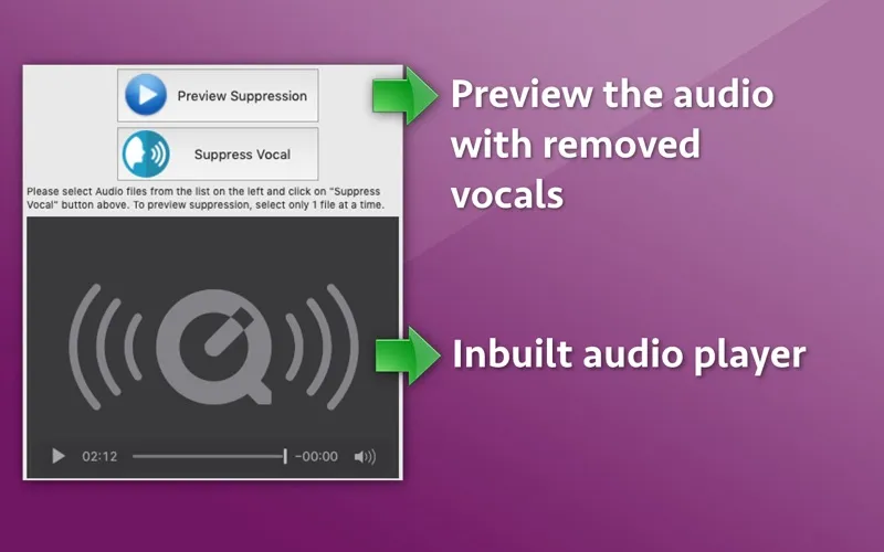 Tangkapan skrin Audio Vocal Remover