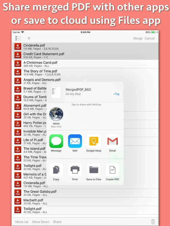 PDF Joiner & Merger iPad  Screenshots