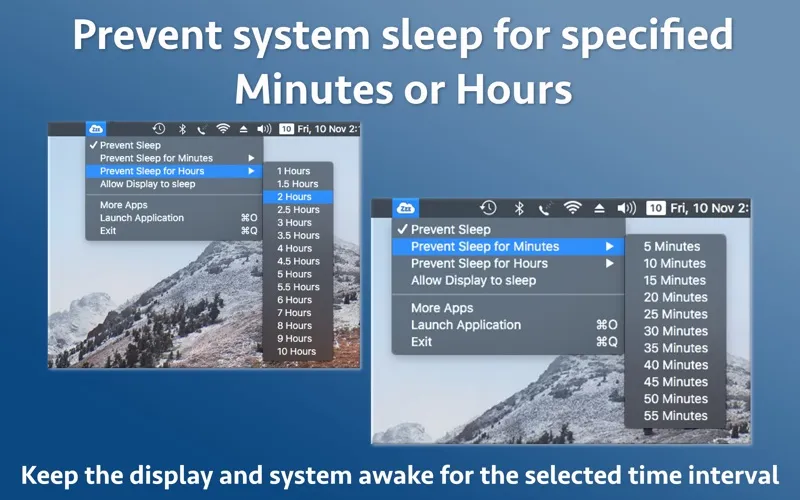 Tangkapan skrin Prevent Sleep