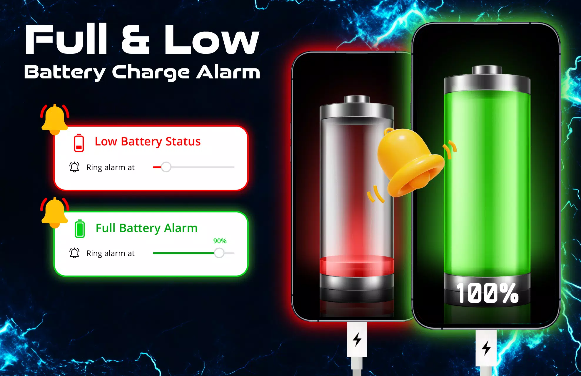 Full Battery Charge Alarm App Screenshots