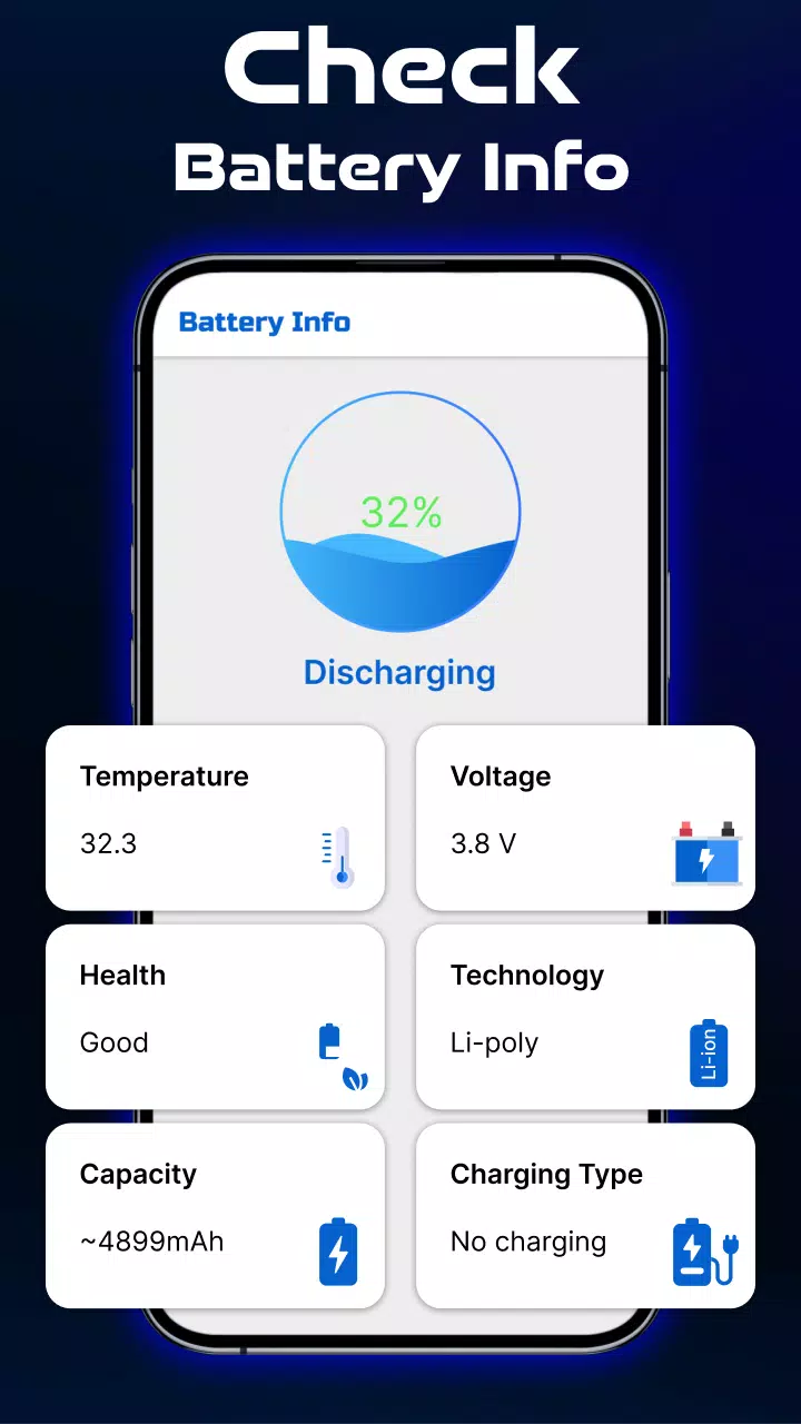 Full Battery Charge Alarm App Screenshots