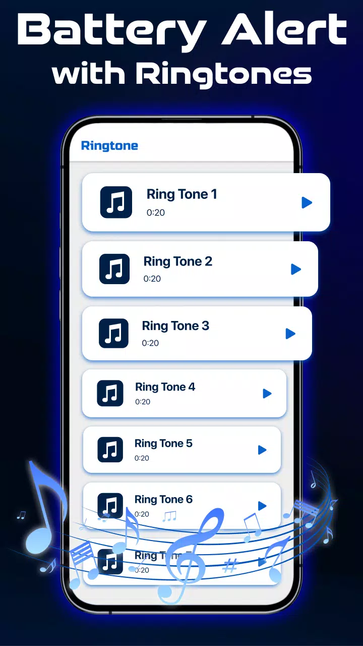 Full Battery Charge Alarm App Screenshots