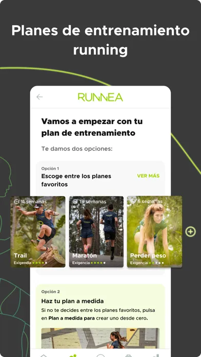 Capturas de tela do Runnea