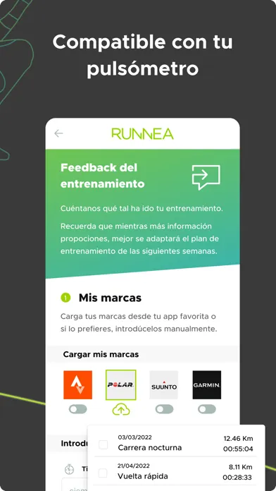 Capturas de tela do Runnea
