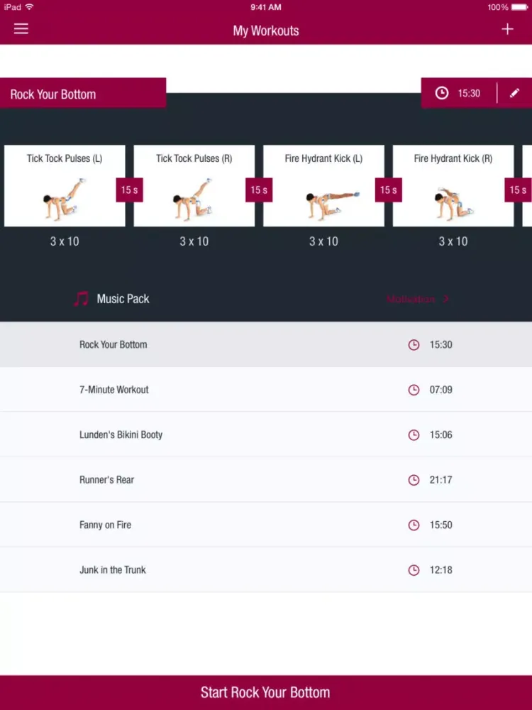 ภาพหน้าจอของ Runtastic Butt Trainer iPad 