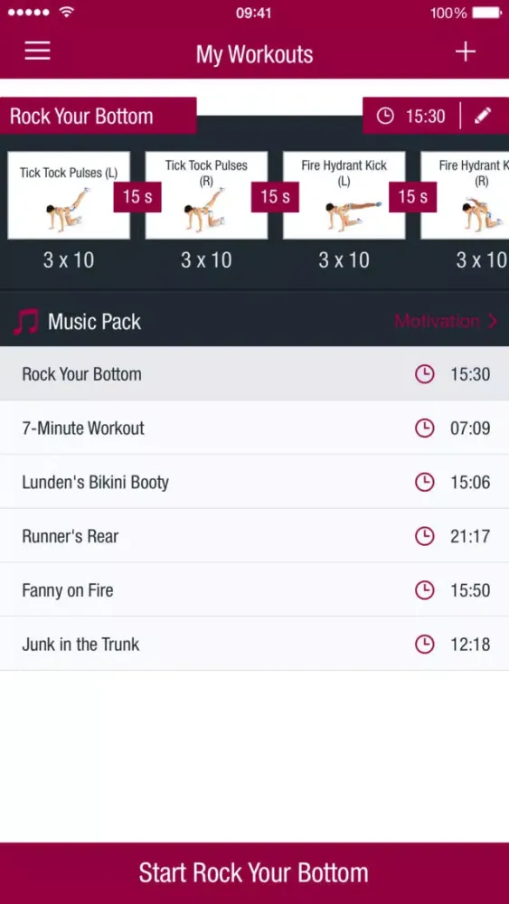 ภาพหน้าจอของ Runtastic Butt Trainer