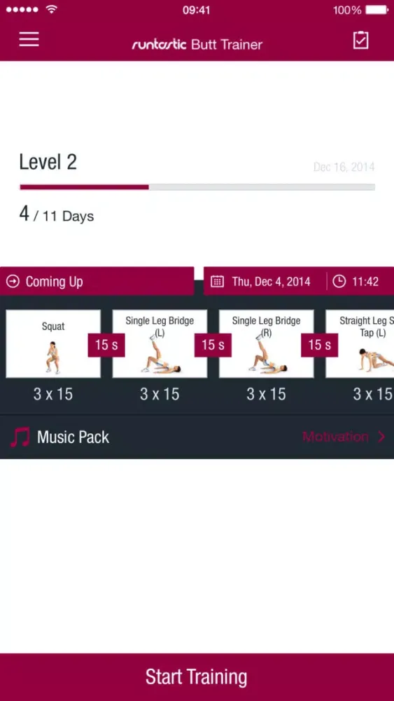 ภาพหน้าจอของ Runtastic Butt Trainer