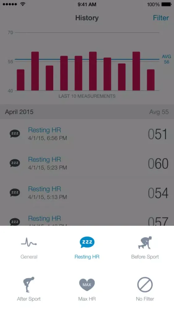 ภาพหน้าจอของ Runtastic Heart Rate PRO
