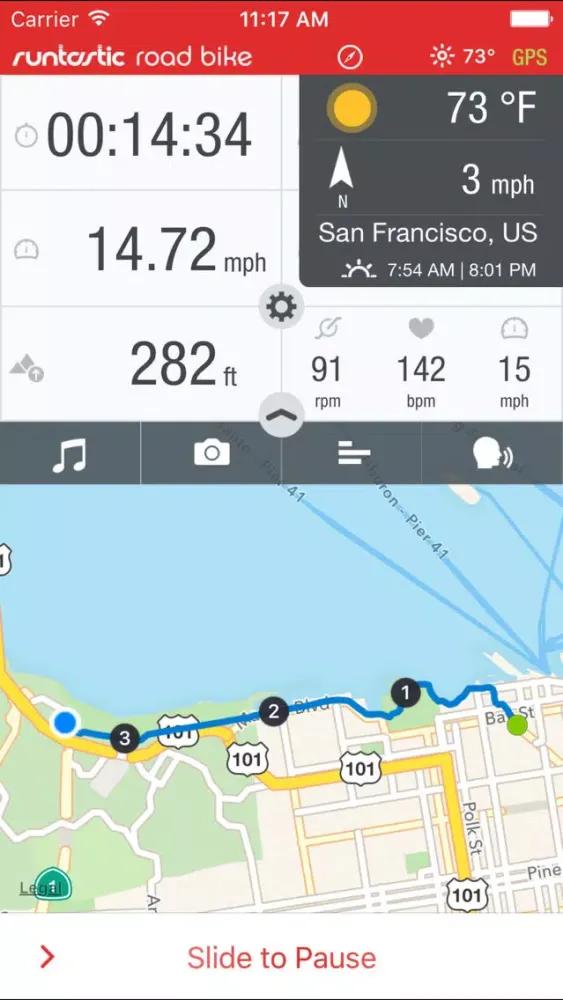 Runtastic Road Bike GPS PRO Screenshots