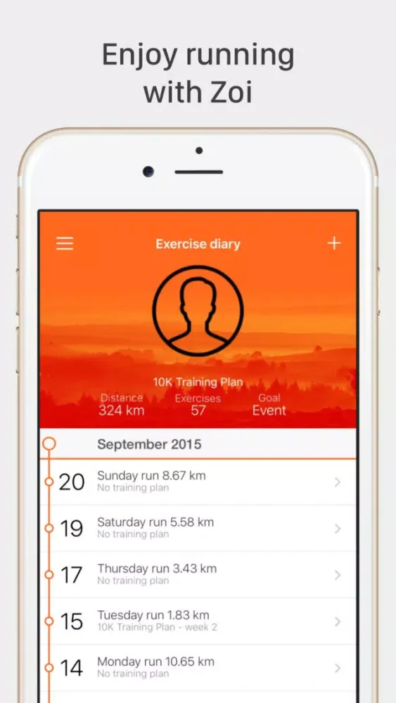 Zoi Run - Your personal running coach سکرین شاٹس
