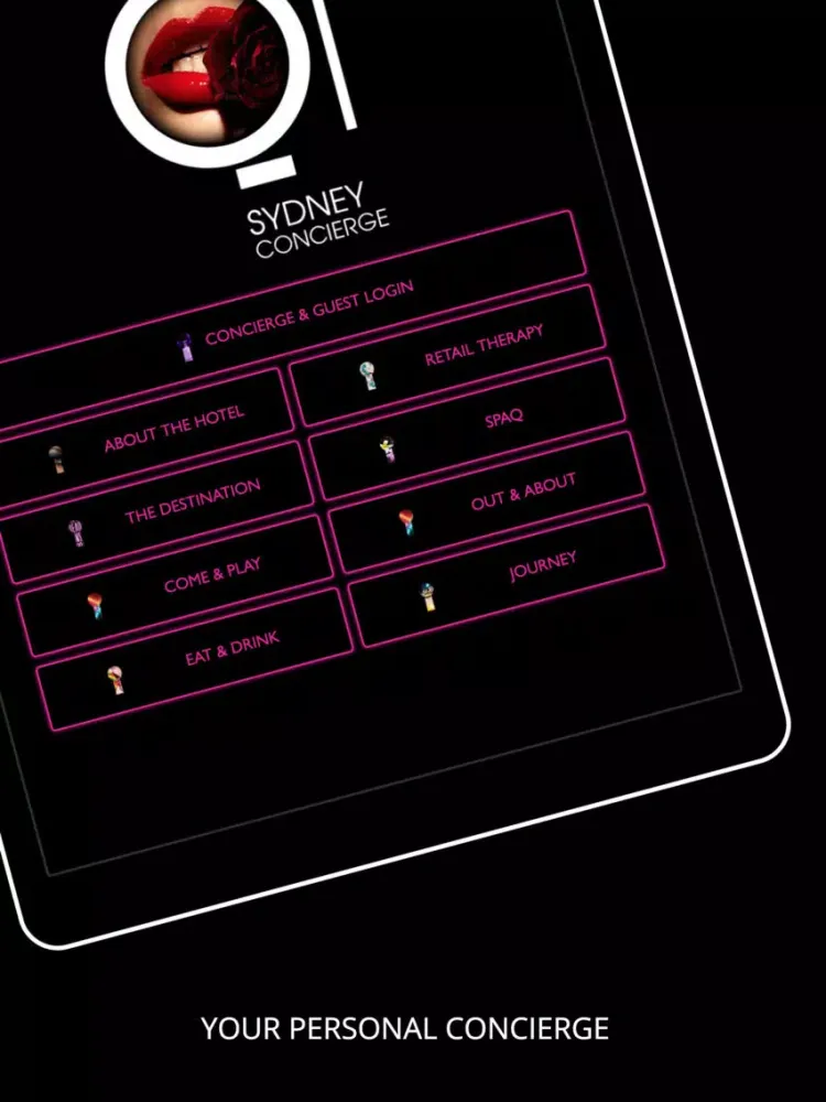 Tangkapan layar QT Hotels & Resorts Concierge iPad 