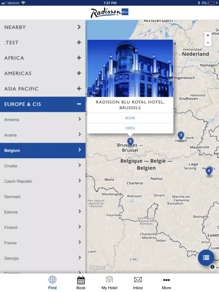 Скриншоты Radisson Blu One Touch iPad 