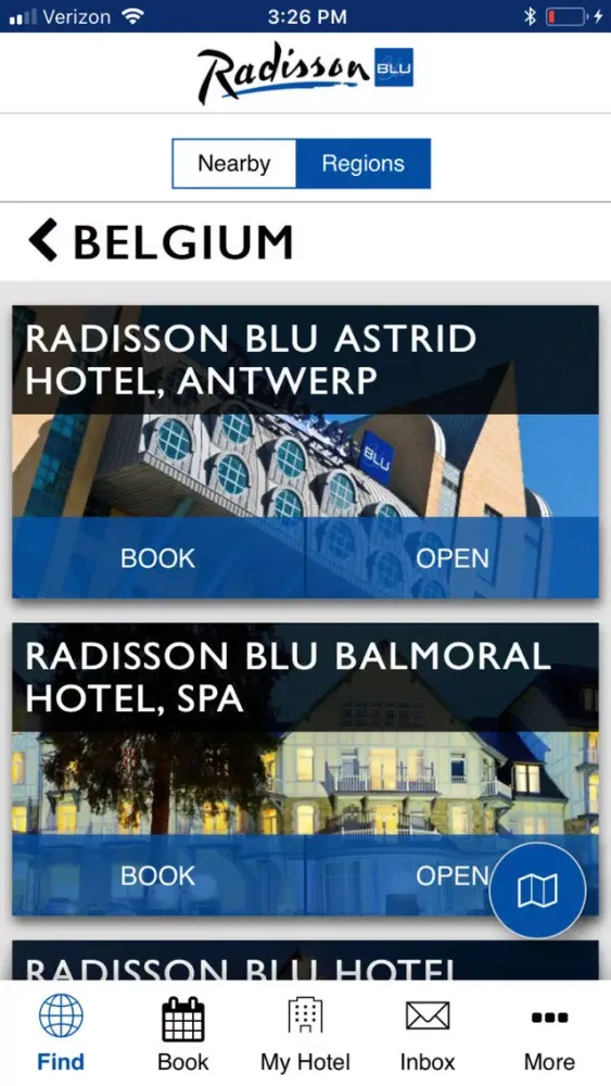 Скриншоты Radisson Blu One Touch