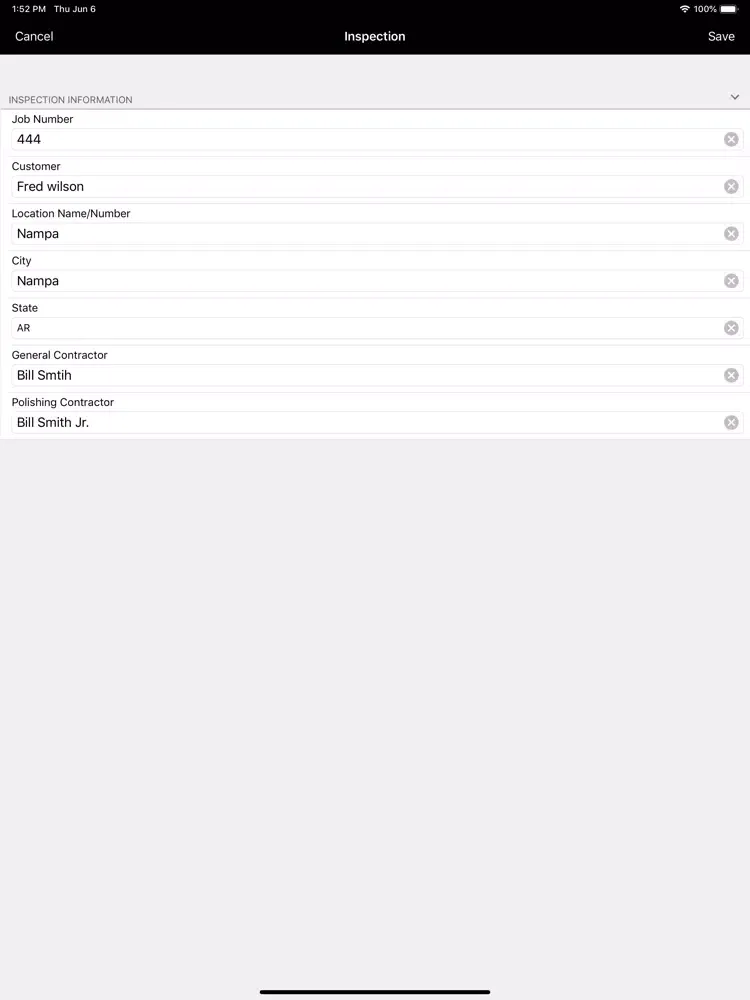 Tangkapan skrin Runyon Data Services iPad 