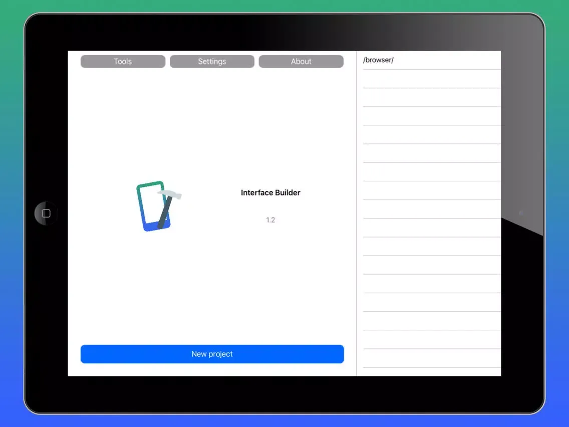 Ảnh chụp màn hình của Interface Builder iPad 