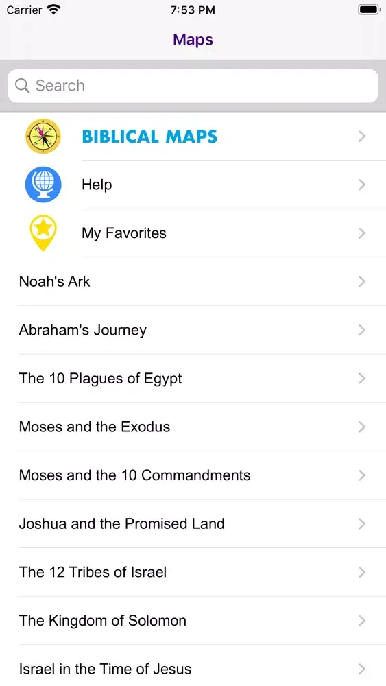 Ảnh chụp màn hình của Biblical Maps