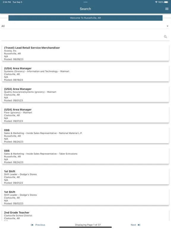 Capturas de pantalla de Russellville Chamber Jobfinder iPad 