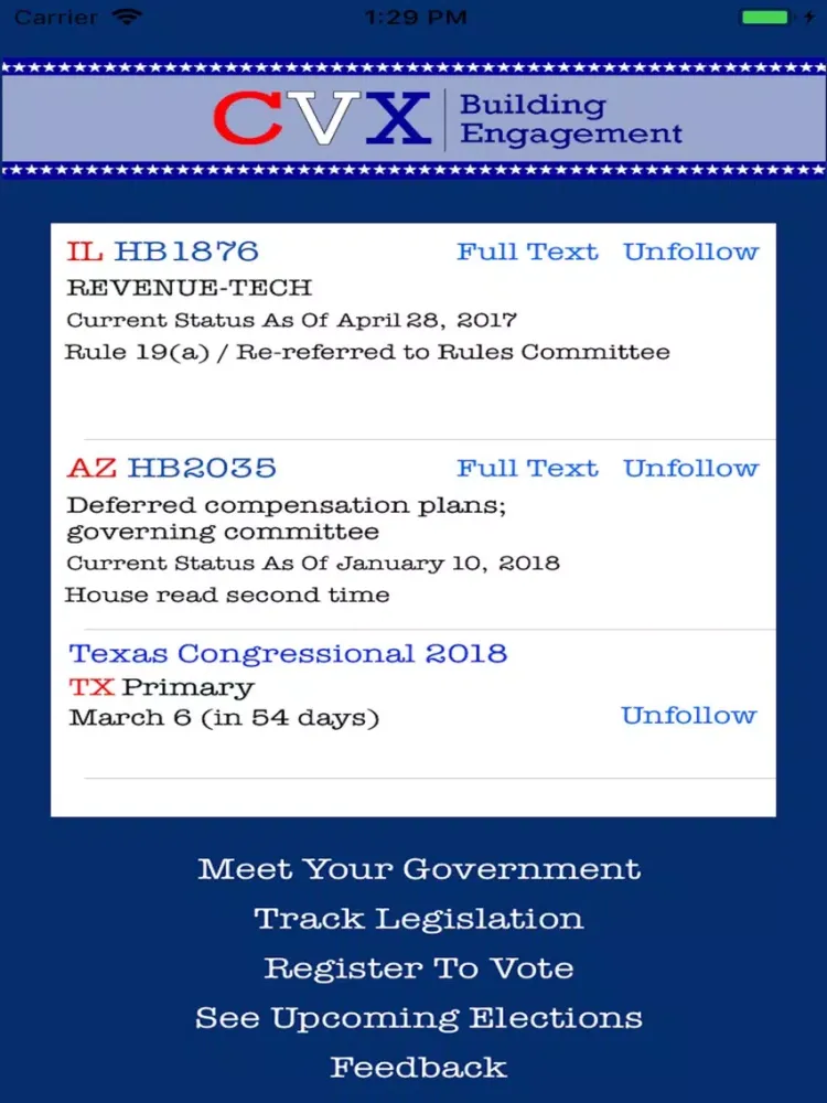 Скриншоты CVX: Easy Political Engagement iPad 