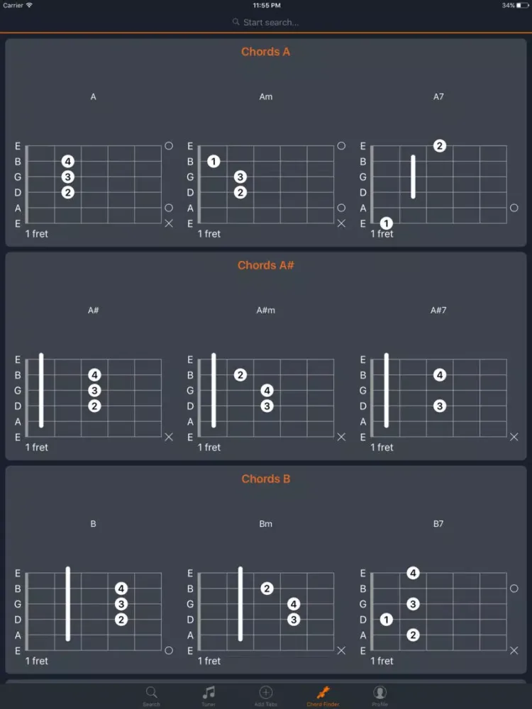 Acoustics - Guitar Tabs, Chords and Tuner iPad  স্ক্রিনশট