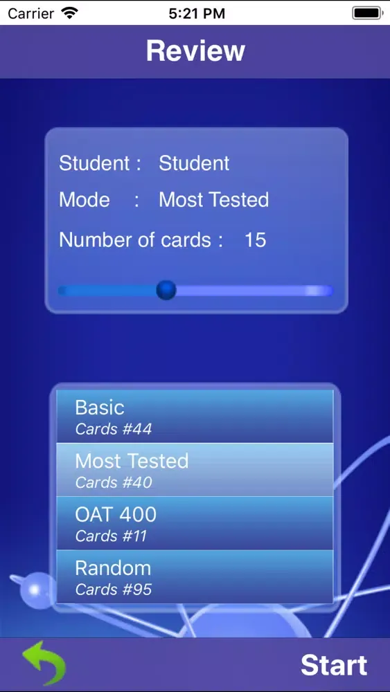 Captures d'écran de GS OAT Physics Science Review
