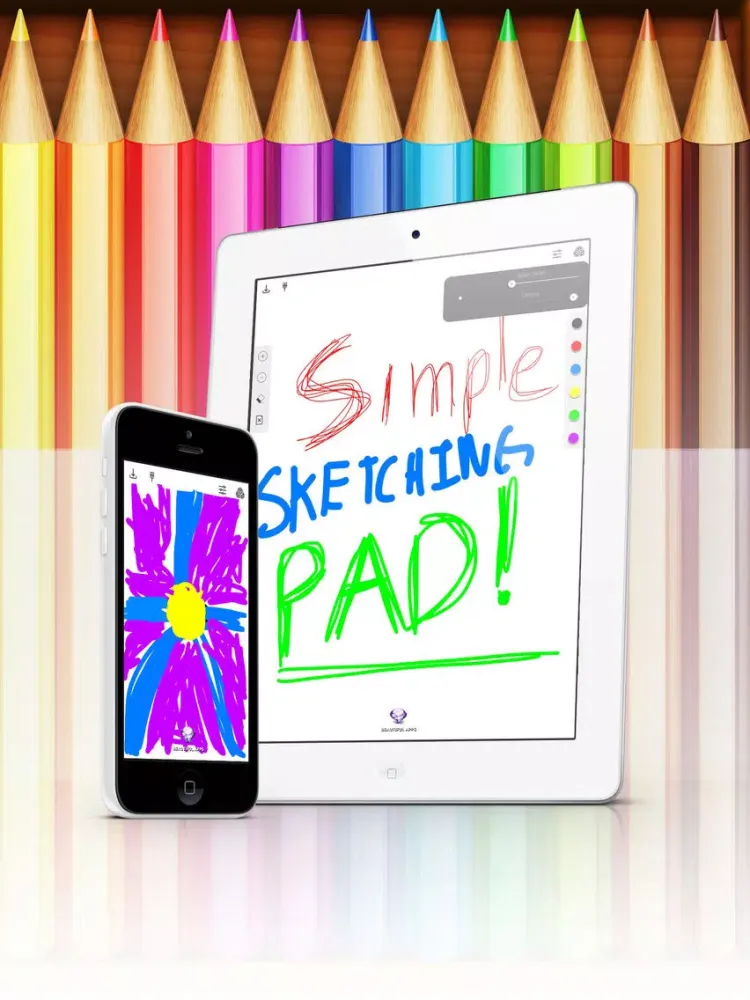 Tangkapan skrin Simple Sketching Pad - Make a quick pencil/paint sketch on a clean drawing drafting canvas iPad 