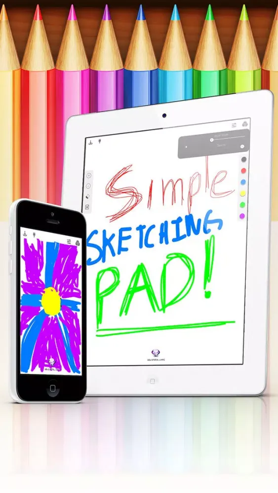 Tangkapan skrin Simple Sketching Pad - Make a quick pencil/paint sketch on a clean drawing drafting canvas