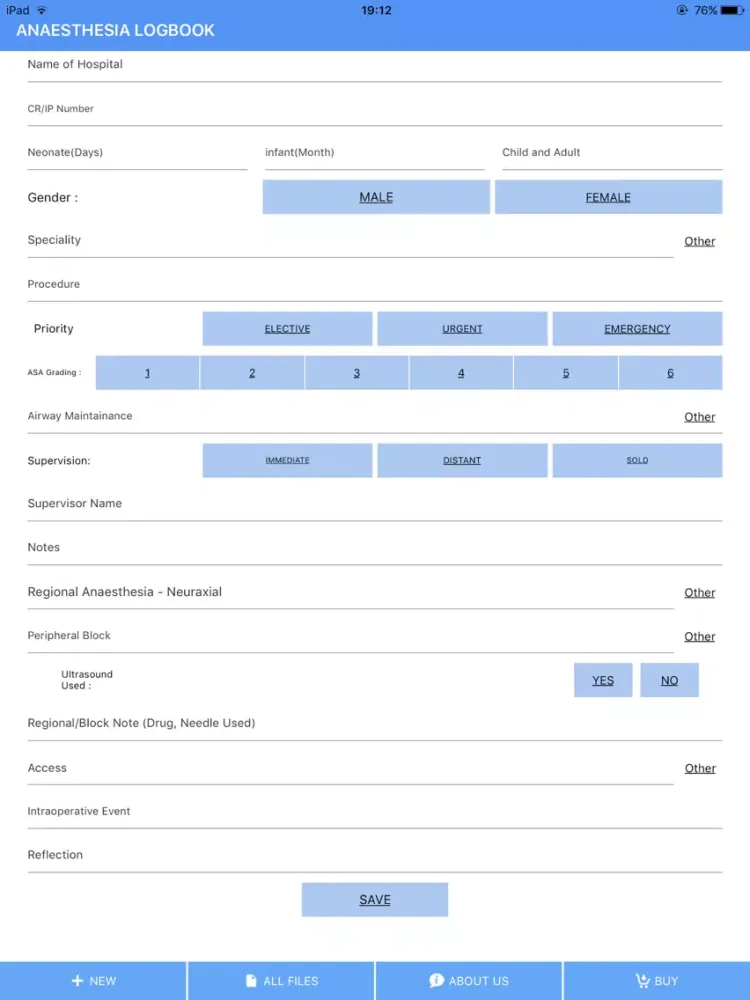 ANAESTHESIA LOGBOOK iPad  스크린샷