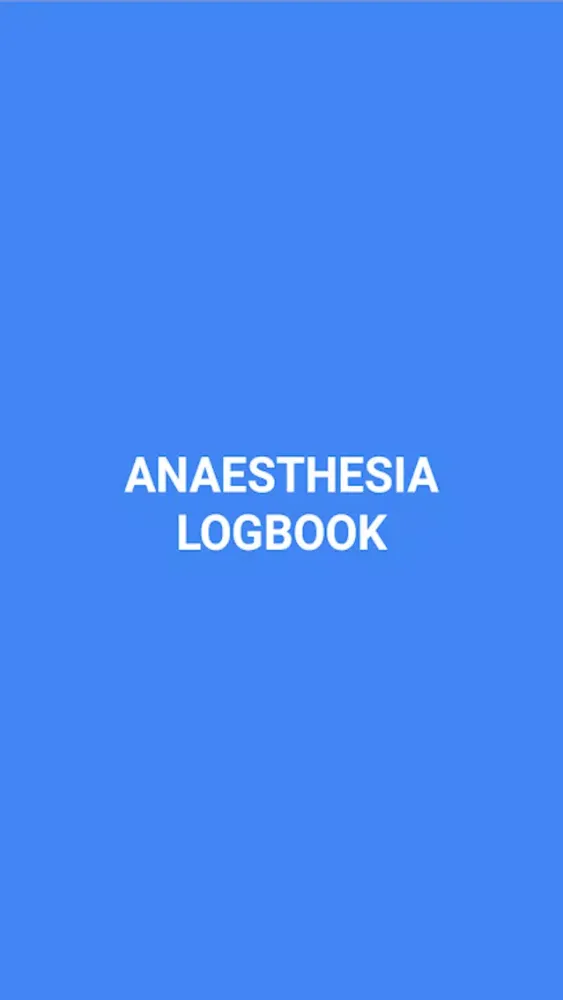 ANAESTHESIA LOGBOOK 스크린샷