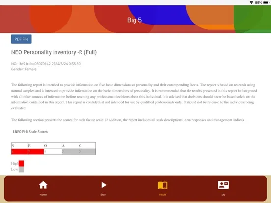 صور Big Five Personality test iPad 