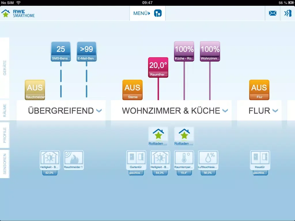 RWE SmartHome iPad  سکرین شاٹس