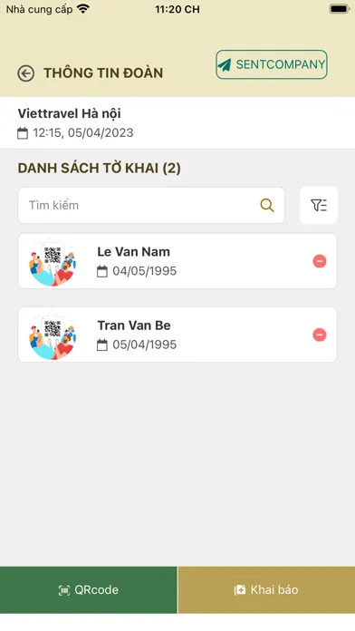ภาพหน้าจอของ Tờ khai thông hành