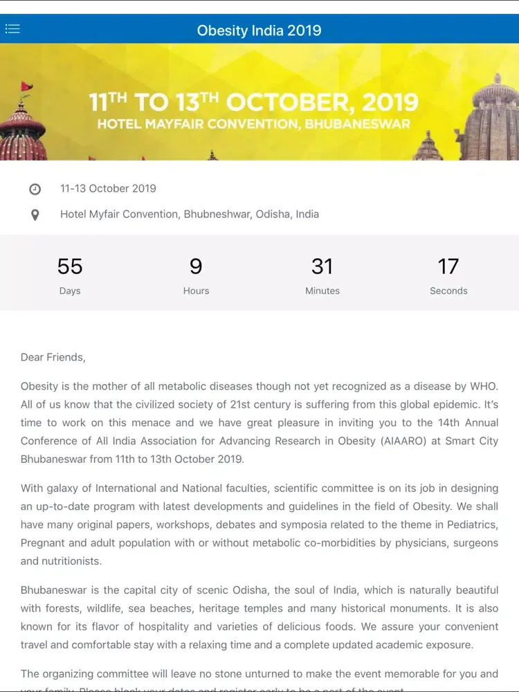 Obesity India 2019 iPad  Screenshots