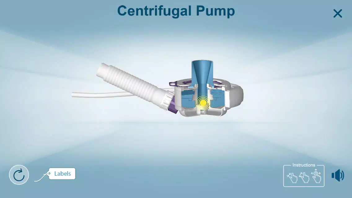 Ảnh chụp màn hình của HeartMate 3™ LVAD AR app