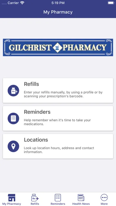 Captures d'écran de Gilchrist Pharmacy