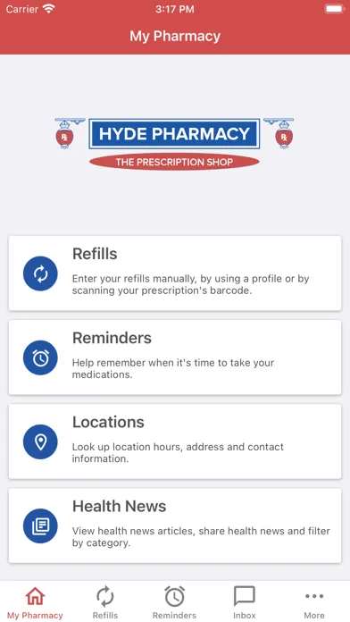 Capturas de tela do Hyde Pharmacy