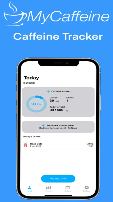 ภาพหน้าจอของ MyCaffeine - Caffeine Tracker