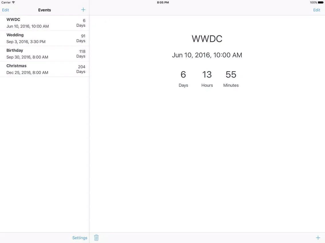MyCntdwn iPad  Screenshots