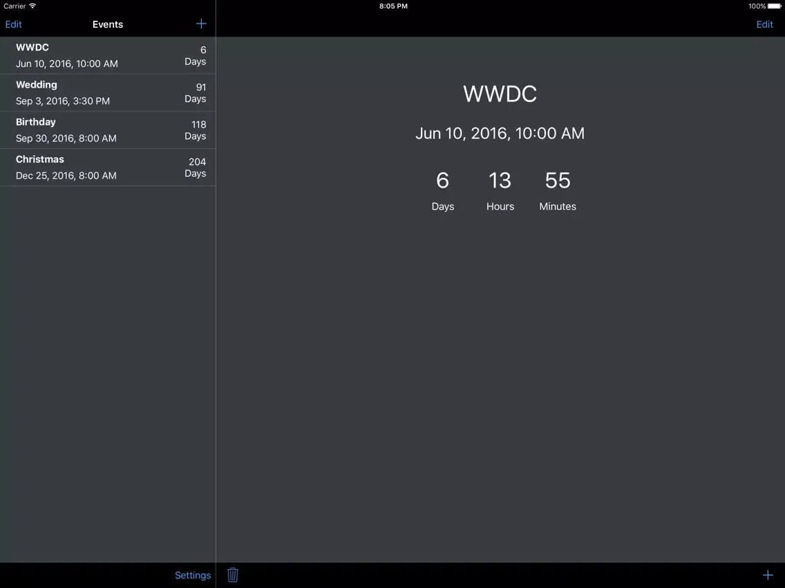 MyCntdwn iPad  Screenshots