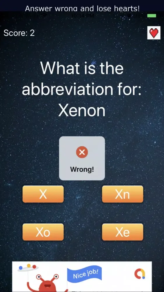 Ảnh chụp màn hình của Periodic Quiz