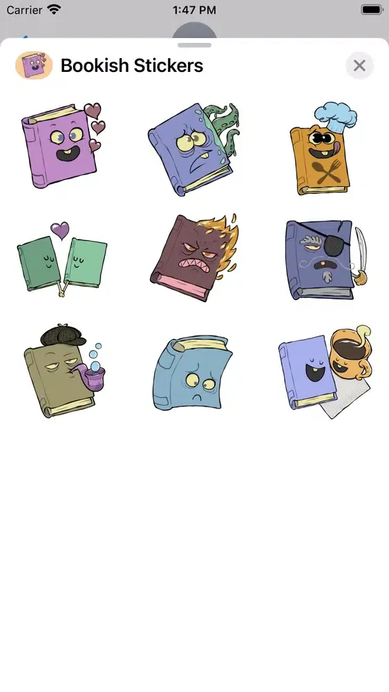 Captures d'écran de Bookish Stickers