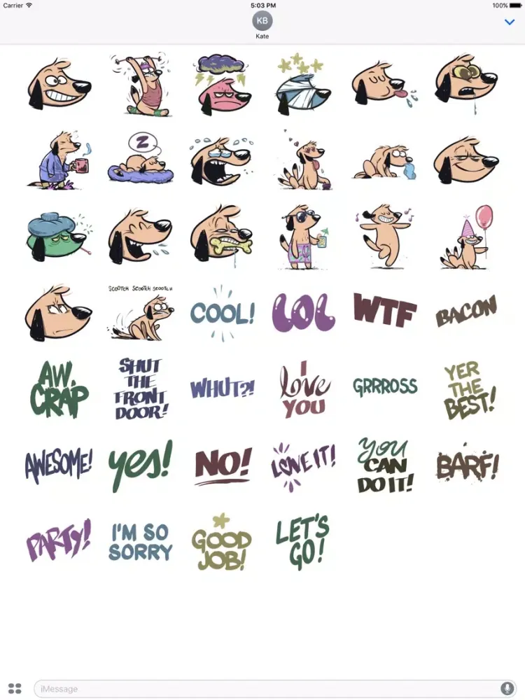 Bubby the Dog Stickers iPad 應用截圖