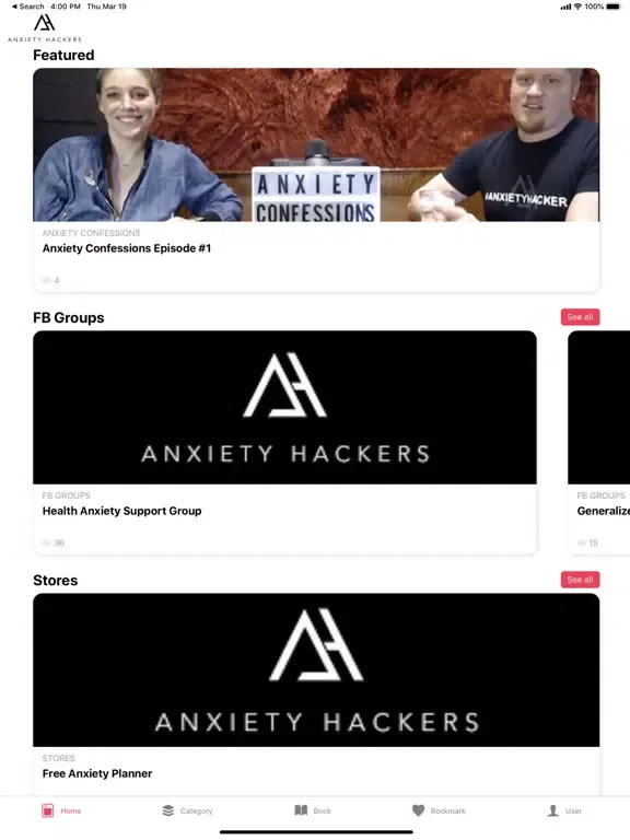 Tangkapan skrin Anxiety Hackers iPad 