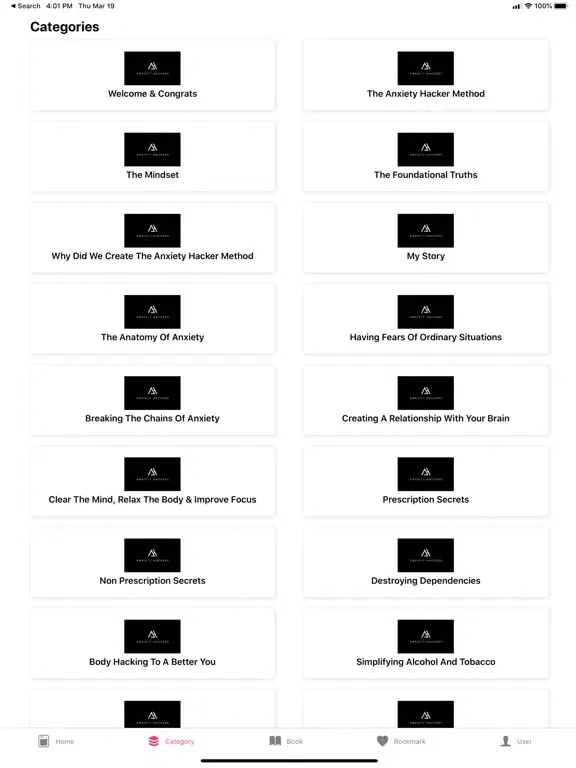 Tangkapan skrin Anxiety Hackers iPad 