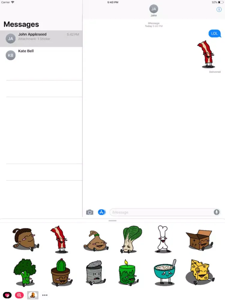 Tangkapan skrin Dudes & Dudettes Sticker Pack iPad 