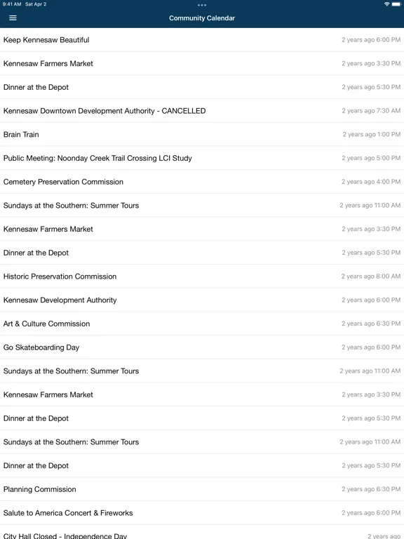 City of Kennesaw iPad 应用截图