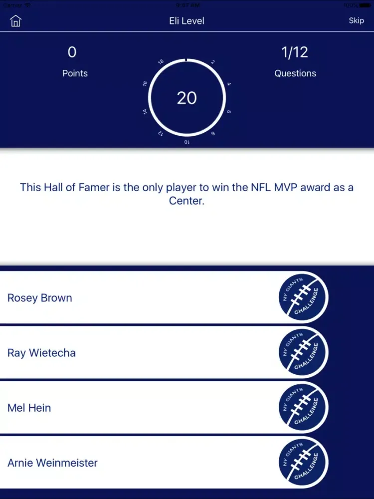 Capturas de tela do ProQuiz Challenge: Giants Edition iPad 