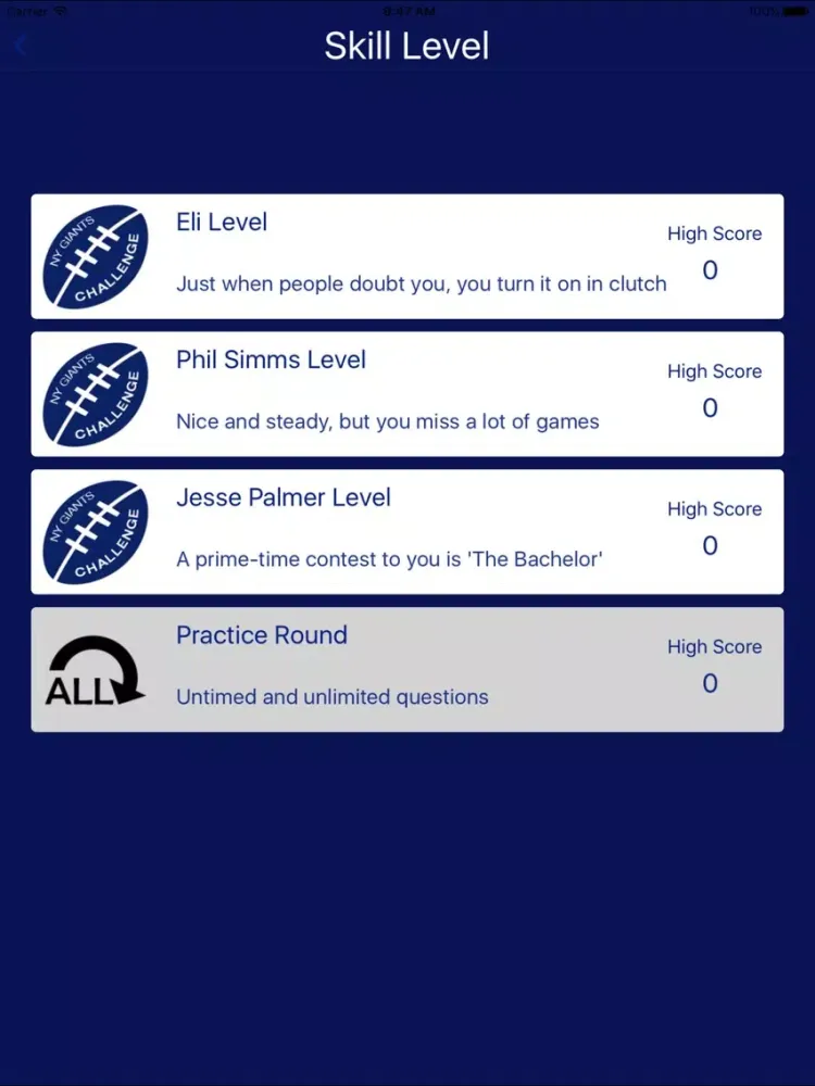 Capturas de tela do ProQuiz Challenge: Giants Edition iPad 